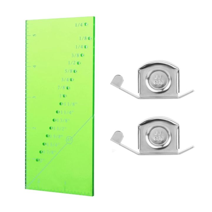 2Pcs Acrylic Sewing Gauge Seam Guide Ruler, 2.2 X 2.1 Inch Mini Sewing Ruler For Quilting, Sewing Rulers