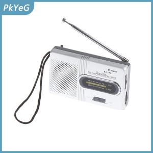 PkYeG Xách Tay Mini Đài Phát Thanh Cầm Tay AM FM Âm Nhạc Máy Nghe Nhạc Loa Ngoài Trời Stereo Đài Phát Thanh Với Kính Thiên Văn Ăng Ten