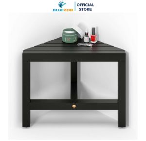 Ghế góc 3 chân xẻ rảnh BLUEZON cao 30.5cm ghế đôn gỗ phong cách cổ điển