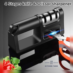 4-Stages & 3-Stages Knife Sharpener Alat Pengasah Pisau Kitchen Easy Polish Knife Stone 金刚石磨刀器四合一多功能磨刀神器