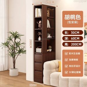 Solid Wood Sofa Edge Cabinet Side Cabinet Household Wall Corner Corner Crevice Storage Cabinet Bedroom Storage And Storage Cabinet Narrow Cabinet Bookshelf