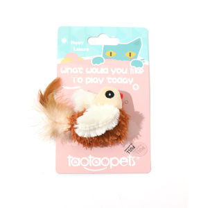 Plush Bird Cat Toy Simulation Bird Sound Cat Interactive Toy Feather Cat Teasing Toy Mainan Kucing