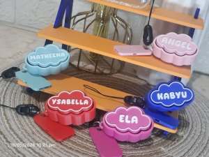 cloud name clicker with whistle keychain phone charm