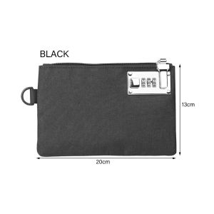 Lockable Kosmccomoney Bags Durable Nylon Lock Bank Bag Coin BagStorage Cash Bag For JewelryPassportCredit Cards Lockable Money Pockets Secure Nylon Lock Coin Purse Bank Bag With Zipper For Travel Cash Jewelry Passport