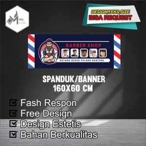 Spanduk Banner Size 160x60 Cm Barber Shop Free Custom Design