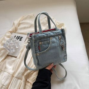 PANE5 Handbag Denim Bag Simple Large Capacity Cloth Crossbody Bag Leisure Commute Shoulder Bag Girls