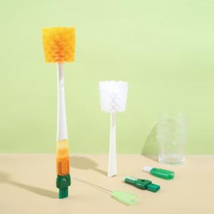 ROLL Multi-functional Cup Cleaning Brush Detachable 5 in 1 Water Bottles Cleaner Convenient Long Handle Bottle Gap Cleaner Brush Glass Milk Bottles Cleaning Tool