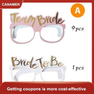 【CANAMEK 】 Bachelorette Party Paper Glasses Rose Gold Team Bride White Bride to be Wedding