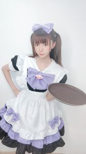 The bad cat who acts like an older brother Japanese-style purple maid outfit Anime Lolita Dress Maid outfit
