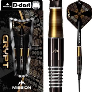MISSION SOFT TIP DART - 21G Crypt M2 Black Gold PVD 90% Tungsten Soft Darts (ARROW DART LEMBUT)