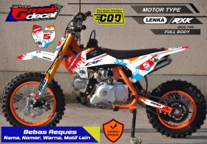 Decal sticker Stiker Mini trail 50cc LENKA RXK PCMOTO MINIMOTO Full body Free Custom