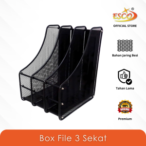 ESCO Box File / File Organizer / File Tray / Tempat Dokumen 3 Sekat 843-BF