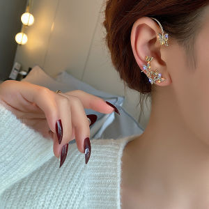 Maidu Khuyên Tai Trang Sức Không Xỏ Khuyên Khuyên Tai Kẹp Xương Tai Bướm Sang Trọng Nhẹ Cho Nữ