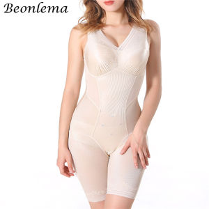 Beonlema Body Shapewear With Pads Lace Body Shapers Sleeveless Bodysuit Waist Trainer Butt Lifter Slimming Underwear
