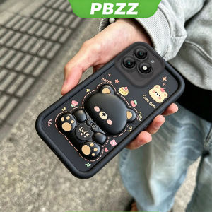 PBZZ Case for itel A70 S23 Plus s23 5g phone casing Softcase Silicone shockproof Cover new design aesthetic with holder 360 ° rotate cute Bear for men JTXX3