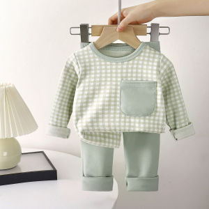 เสื้อผ้าสำหรับเด็กฤดูใบไม้ร่วงเด็กชายชุดนอนเด็กชายชุดชั้นในผ้าอุ่น