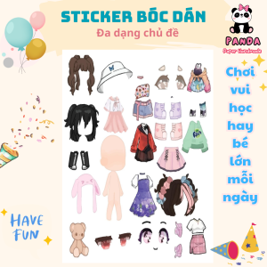 (8B )Bộ Avatar Sticker đồ chơi bóc dán búp bê giấy thay đồ phát triển kỹ năng cho bé