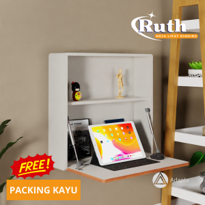 Adapta - Meja Lipat Rak dinding minimalis - Meja Rak Tempel Ambalan Gantung Melayang - RUTH - E12