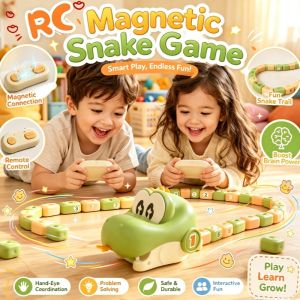 RC Magnetic Snake Toy Kids STEM Educational Toy RC Hungry Snake Toy Boys Girls Birthday Gift
