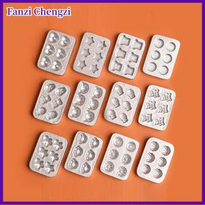 Fanzi 10 cái Nhà búp bê thu nhỏ bánh nhỏ Khuôn nướng bánh cảnh nhà bếp mini Tấm bánh gừng người đàn ông trái tim khay nướng mô hình trang trí