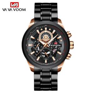 Lexier Jam Tangan Pria Kasual Bisnis Vavavoom Tahan Air New Model Premium Original Stainless Steel Waterproof Luminous Bercahaya Kalender Aktif Quartz Analog Aksesoris Arloji Mens Watches Casual Trendi Kekinian Kaca Tebal Tahan Gores Termurah COD -JV14