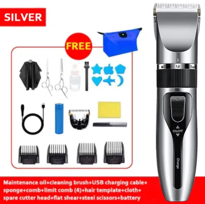 [SG SELLER] FAST DELIVERY Adjustable Rechargeable Cordless Electric Hair Clipper Trimmer Cutter Grooming for Baby Kids Men Adults with Hairdresser Tools Set