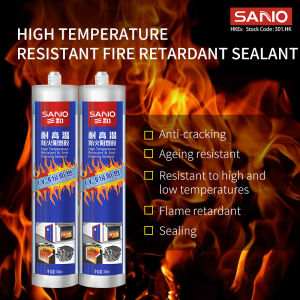 SANO TB119 High Temperature resistant anti-flaming Sealant has a maximum temperature resistance of 250°used for bonding and sealing of fire doors gas hobs cooker hoods ovens hobs and induction hobs.