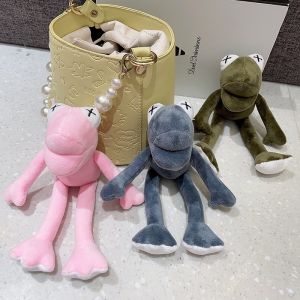 Long Legged Frog Doll Pendant Keychain Cute Creative Plush Doll Frog School Bag Pendant Pluff Funny Cartoon Frog Plush Keychains