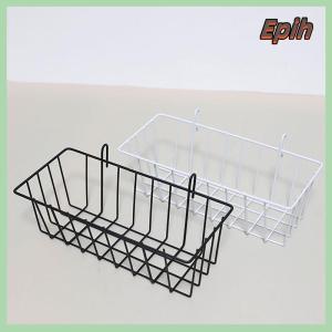 [Epih] Metal Decorative Storage Basket DIY Iron Grid Flower Pot Hanging Shelf Wall Art Mounted Frame Mesh Display Rack Home Decoration