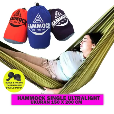 GETWAY Hammock Murah Ultralight Ayunan Gantung Camping Outdoor Ringan Praktis Hamok Hemok Hamock Untuk Pendaki Adventure Hiking Traveling Backpacking