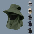 TrailBlazer Sun Protection Bucket Hat Neck Protector One-piece Fishing Hiking Hat Outdoor Breathable Bucket Hat Windproof Large-brimme. 