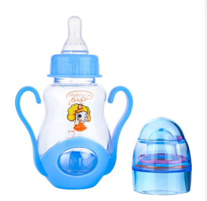 3Pcs Botol Susu Bayi Baby Feeding Bottle Algo 150ml untuk Usia Bayi 3 bulan keatas dilengkapi gagang dan tutup mainan Bahan PP Berkualitas Bisa Direbus dan Mudah dicuci