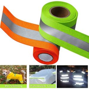 5cm Fluorescent Green Reflective Tape 4m Polyester Warning Safety Bands Cloth Accessories Outdoor