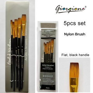 Giorgione Nylon Paint Brush Set Artist Round head Watercolor Nylon Brush Flat Brush Filbert Brush Acrylic Oil Painting Brushes