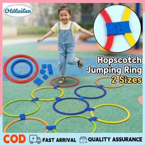 Oldlaiben Hopscotch Jump Ring Set Safe Plastic Kids Outdoor Play Improves Balance Coordination Durable Ages 2+