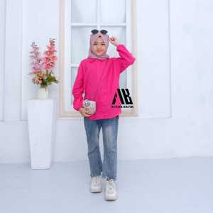 Kemeja Anak Polos Lengan Panjang Hitam – Baju Formal Elegan Usia 6–11 Tahun | Afkar Kids Style