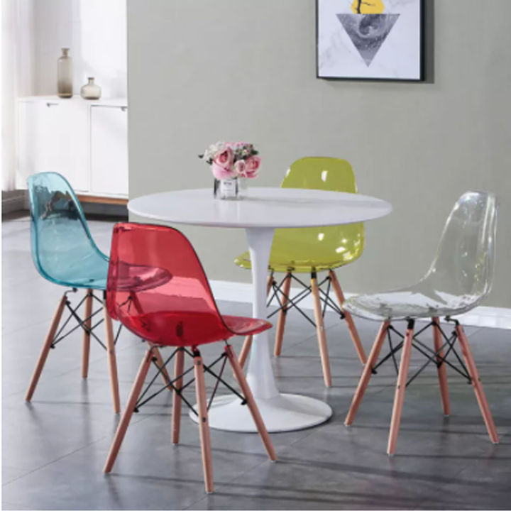 Aero Classic Crystal Ghost Chair Wooden Legs Chair clear chair transparent  chair dining chair Lazada PH