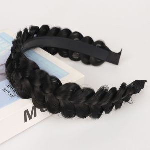 NO4 PANDA Wide Wig Twist Headbands Korean Head Wrap Retro Head Hoop Fasion Hair Hoop Fishbone Braids Hairbands for Women