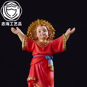 Classic Resin Christmas Holy Child Ornament Decoration Gift for Friends Travel Souvenir Red Figure 15.5cm