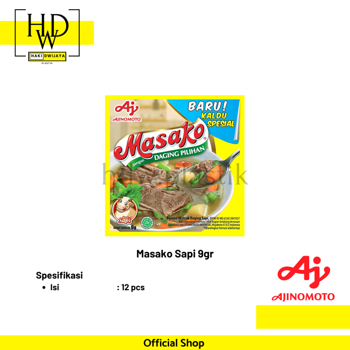 [12 Pcs] Masako Bumbu Penyedap Rasa Sapi Bubuk Kemasan Sachet 8,5gr ...