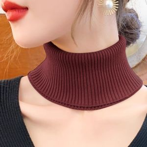 JUNOTERNEY Chống gió Khăn cổ cao Có thể tháo rời Đan len Cổ áo giả Áo cổ lọ Phụ nữ