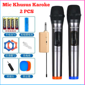 COD Cepat Terbaru TaffSTUDIO Mikrofon Karaoke Paling Jernih 2PCS / Mic Karoke Jarak Jauh Wireless Handheld Dynamic Portable - MC-1200