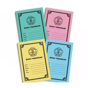 Buku Tabungan ukuran kecil warna biru kuning merah nabung book COD