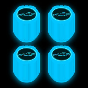 4pcs/set Luminous Tire Valve Cap Car Motorcycle Bike Tire Wheel Rims Valve Stem Cover Caps Dustproof and Explosion-proof Universal