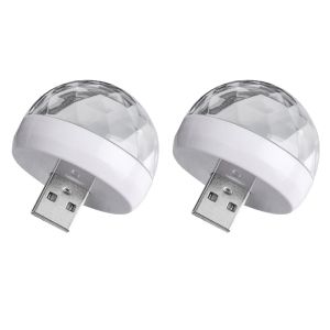 2PCS Portable Car USB Ambience Light Mini LED Party Decoration Ambience Light Plug and Play Home Decoration Car Interior Accessories