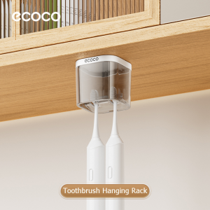 Ecoco Magnetic Suction Toothbrush Holder for Bathroom Organizer Aesthetic Design Dust-Proof Nailfree