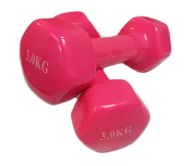 Ladies Mini Vinyl Dumbbells 3kg (Pink) (Sold in Pair)