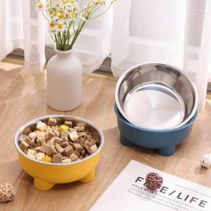 DOOUR Thép không gỉ Bát đựng thức ăn cho thú cưng Bảo vệ cổ Đáy chống trượt Đồ ăn cho thú cưng Bền bỉ Chống tràn Máy cho thú cưng ăn Dành cho mèo