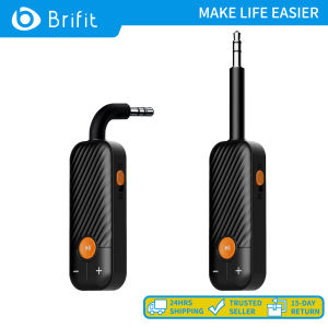 Brifit Bluetooth 5.2 Transmitter and Receiver 2 in 1 Wireless 3.5mm Bluetooth Adapter Bluetooth Audio Car Adapter Compatible with TV Car Home Stereo System Headphones