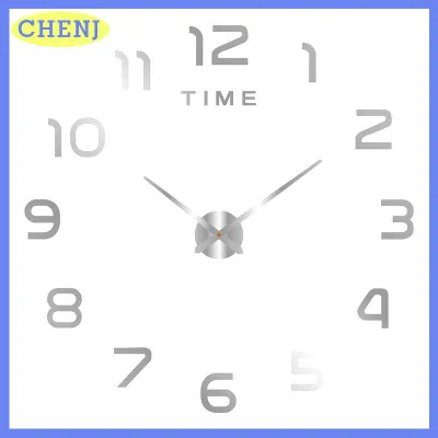 CHENJ Trang trí phòng ngủ đồng hồ lớn 2D Đồng hồ treo tường phòng khách Lớn Vườn Acrylic gương Sticker trang trí nghệ thuật trang trí nội thất Đồng hồ kỹ thuật số